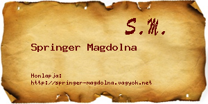 Springer Magdolna névjegykártya